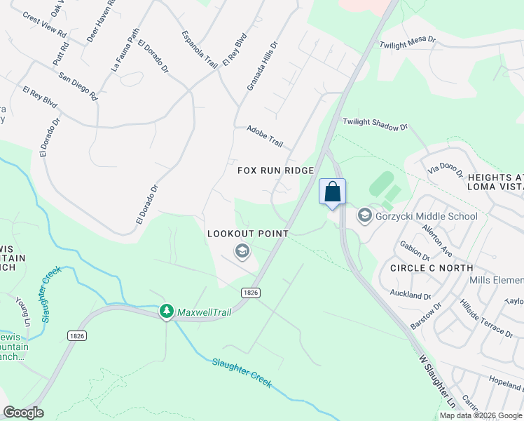 map of restaurants, bars, coffee shops, grocery stores, and more near 9206 Gallant Fox Road in Austin