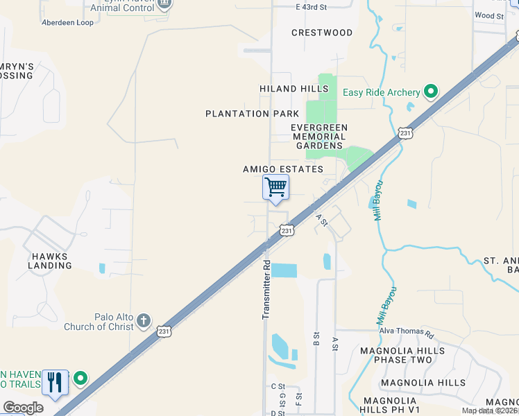 map of restaurants, bars, coffee shops, grocery stores, and more near 3701-3711 Transmitter Road in Panama City