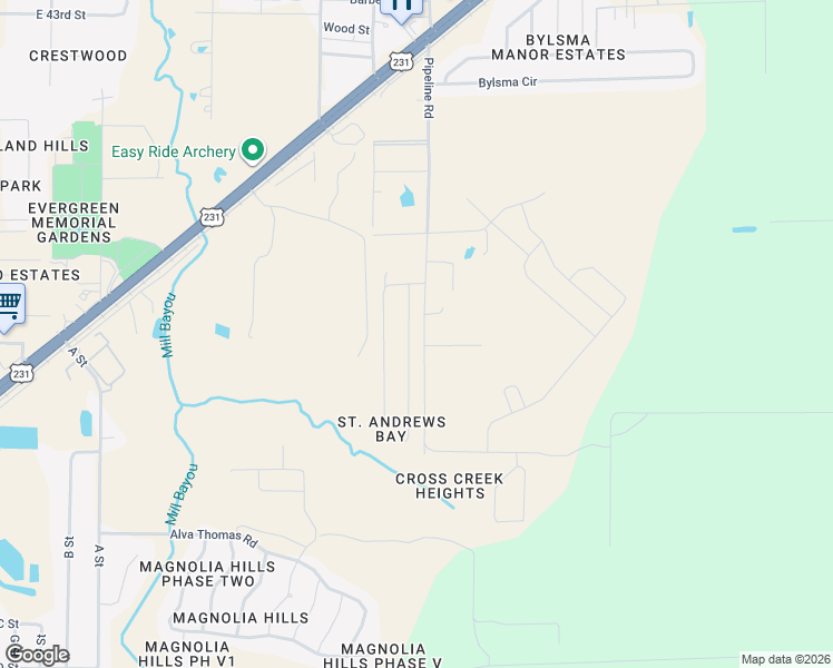 map of restaurants, bars, coffee shops, grocery stores, and more near 3675 Cedar Park Lane in Panama City