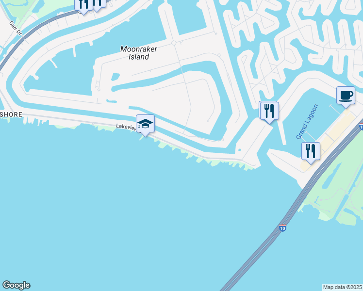 map of restaurants, bars, coffee shops, grocery stores, and more near 260 Lakeview Drive in Slidell