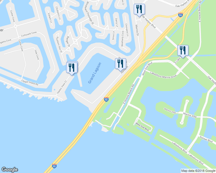 map of restaurants, bars, coffee shops, grocery stores, and more near 1580 Harbor Drive in Slidell