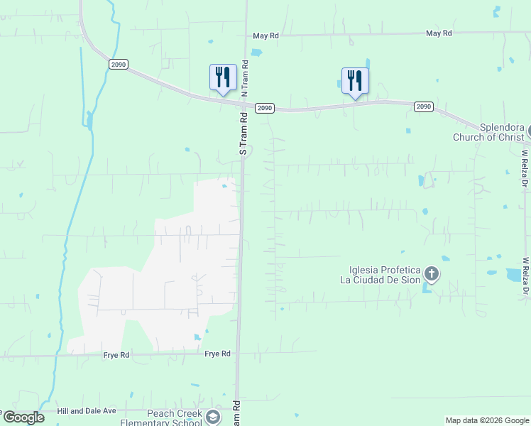 map of restaurants, bars, coffee shops, grocery stores, and more near 15670 Westgate Road in Splendora