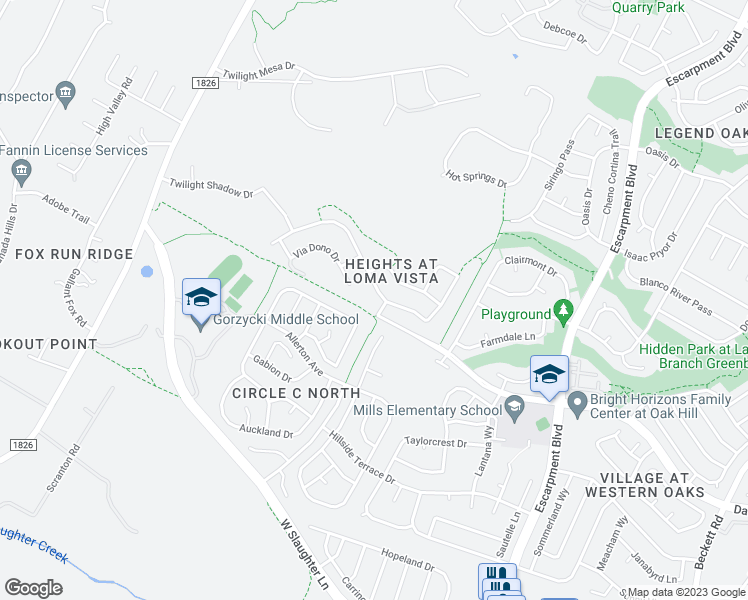 map of restaurants, bars, coffee shops, grocery stores, and more near 6905 Via Correto Drive in Austin