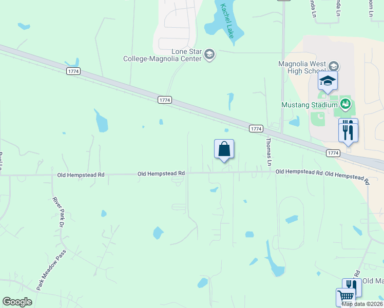 map of restaurants, bars, coffee shops, grocery stores, and more near 33110 Old Hempstead Road in Magnolia
