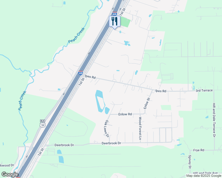 map of restaurants, bars, coffee shops, grocery stores, and more near 7 Ipes Road in Splendora