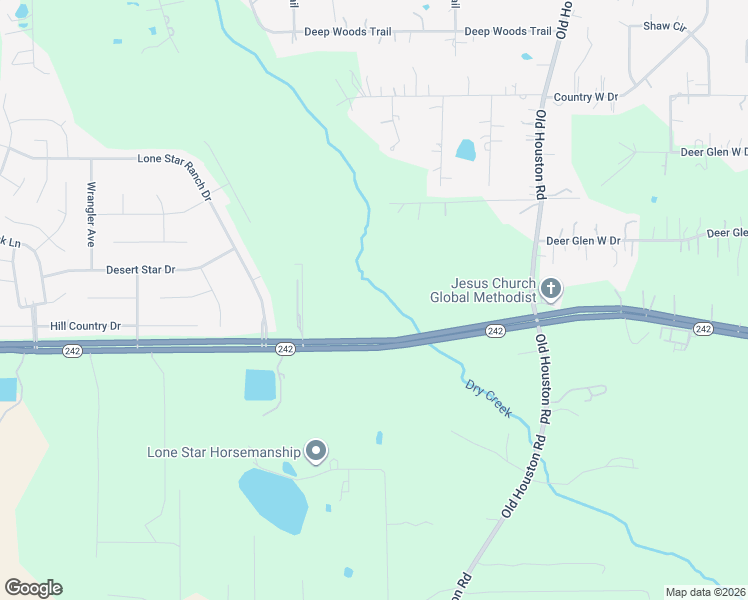 map of restaurants, bars, coffee shops, grocery stores, and more near 17501-17549 Highway 242 in Conroe