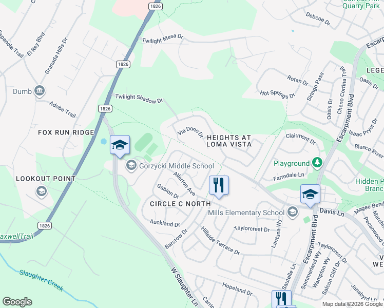 map of restaurants, bars, coffee shops, grocery stores, and more near 8844 Colberg Drive in Austin