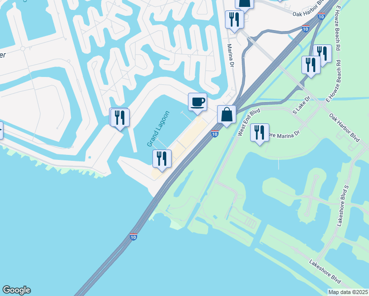 map of restaurants, bars, coffee shops, grocery stores, and more near 1580 Harbor Drive in Slidell