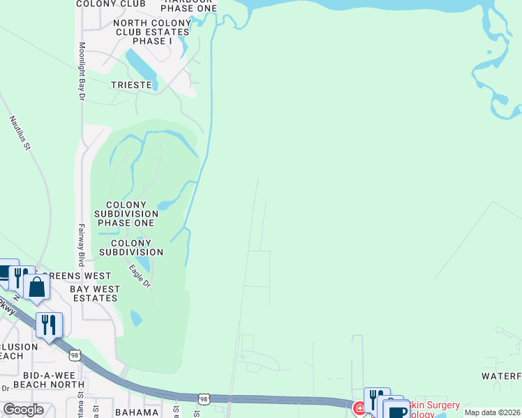 map of restaurants, bars, coffee shops, grocery stores, and more near in Panama City Beach