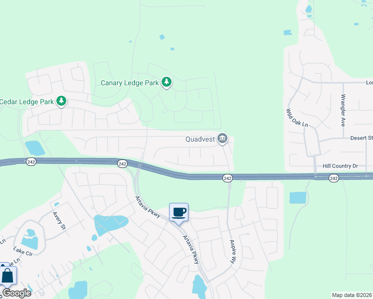map of restaurants, bars, coffee shops, grocery stores, and more near 16360 River Fall Court in Conroe