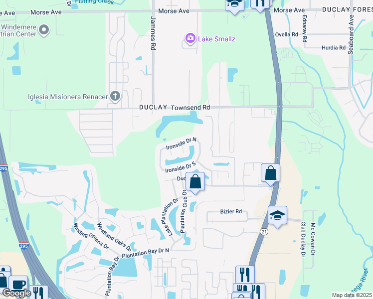 map of restaurants, bars, coffee shops, grocery stores, and more near 7331 Bunker Court in Jacksonville