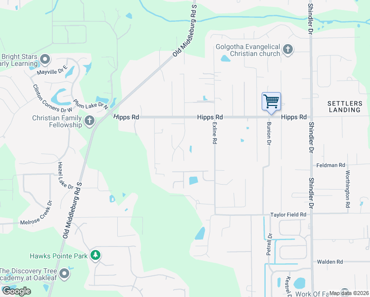 map of restaurants, bars, coffee shops, grocery stores, and more near 7169 Patience Court in Jacksonville