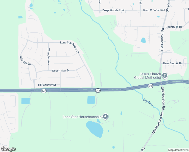 map of restaurants, bars, coffee shops, grocery stores, and more near 16333 Lone Star Ranch Road in Conroe