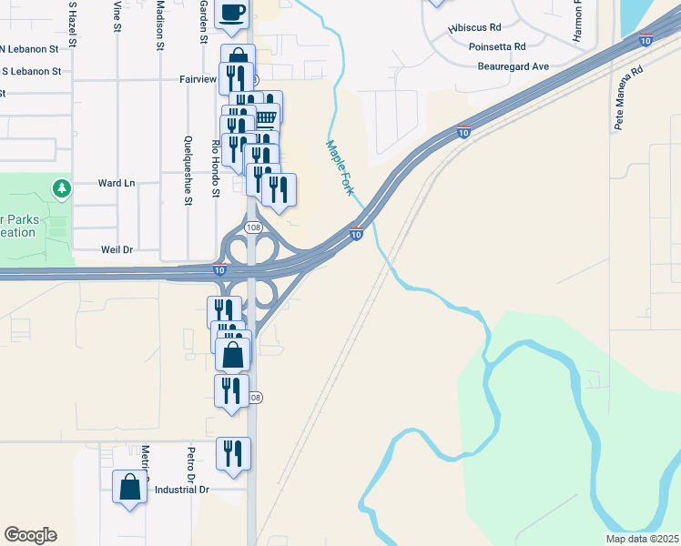 map of restaurants, bars, coffee shops, grocery stores, and more near 112 Dennis Avenue in Westlake
