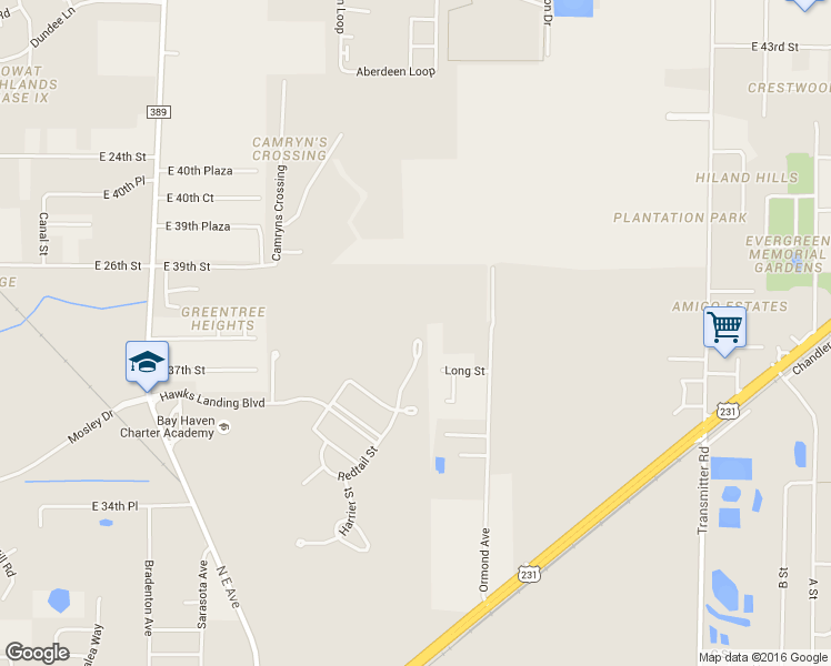 map of restaurants, bars, coffee shops, grocery stores, and more near 2602 Redtail Street in Panama City
