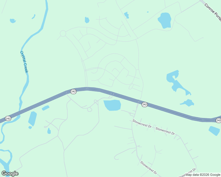 map of restaurants, bars, coffee shops, grocery stores, and more near Texas 242 in Conroe