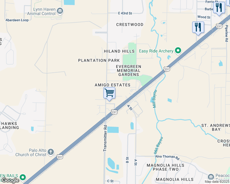 map of restaurants, bars, coffee shops, grocery stores, and more near 3501-3599 East 37th Plaza in Panama City