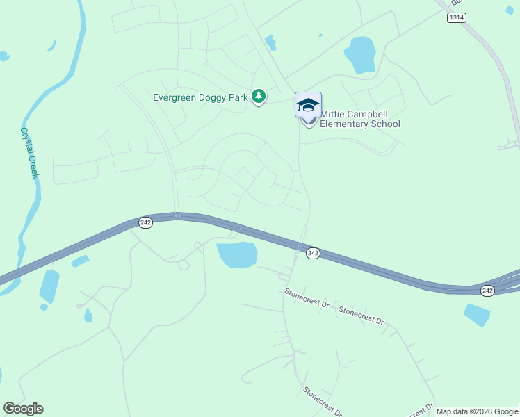 map of restaurants, bars, coffee shops, grocery stores, and more near Texas 242 in Conroe