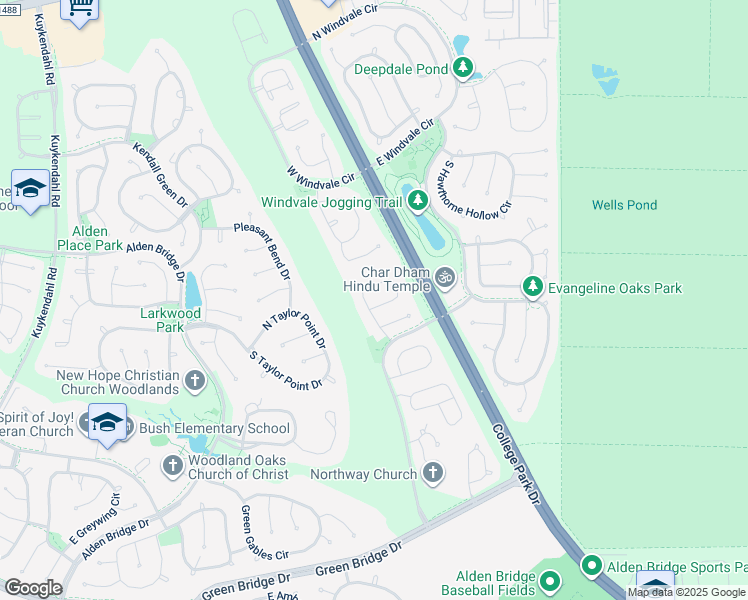 map of restaurants, bars, coffee shops, grocery stores, and more near 3 Currymead Place in Spring