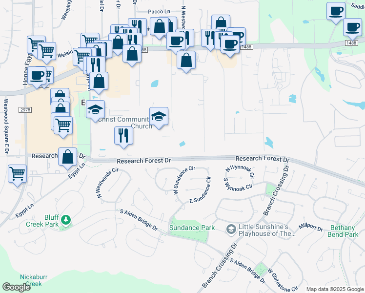 map of restaurants, bars, coffee shops, grocery stores, and more near 33022 Coe Lane in Magnolia