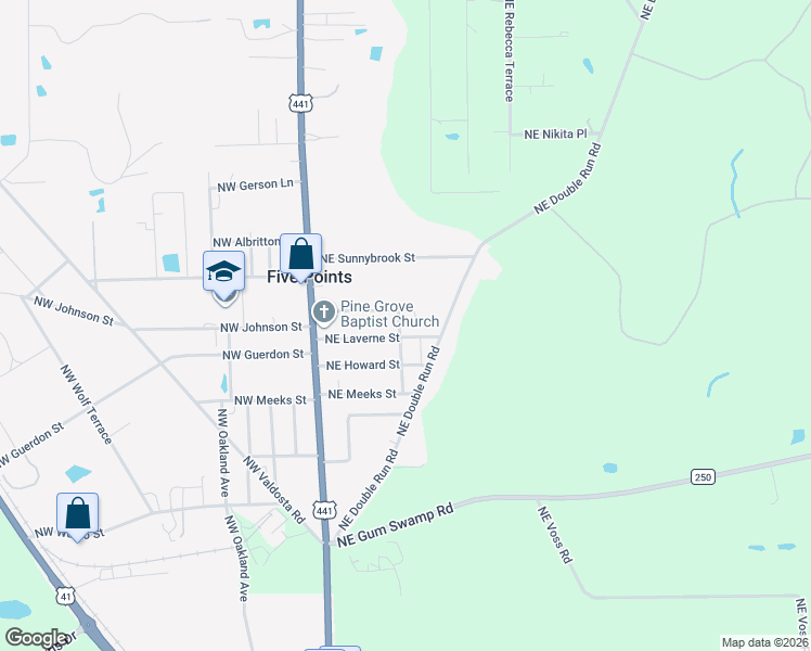 map of restaurants, bars, coffee shops, grocery stores, and more near 287 Northeast Windall Lane in Lake City