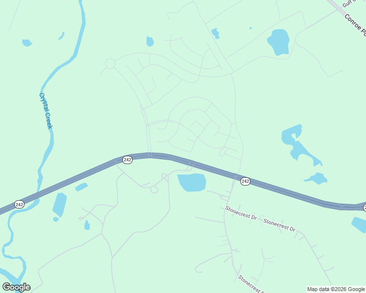 map of restaurants, bars, coffee shops, grocery stores, and more near Texas 242 in Conroe