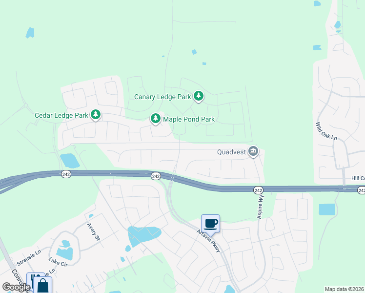 map of restaurants, bars, coffee shops, grocery stores, and more near 16221 Sun View Lane in Conroe