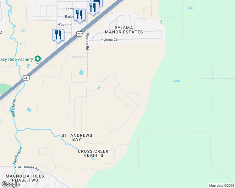 map of restaurants, bars, coffee shops, grocery stores, and more near 3743 Pipe Drive in Panama City