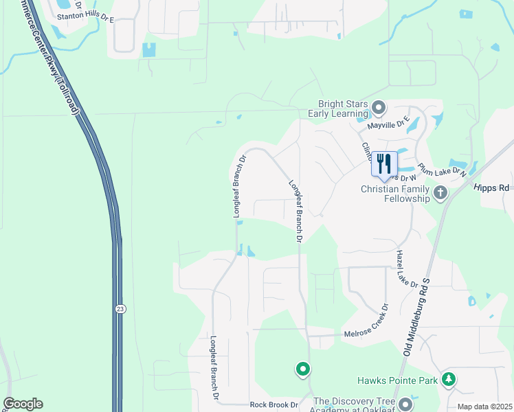 map of restaurants, bars, coffee shops, grocery stores, and more near 10148 Ramsey Falls Drive in Jacksonville