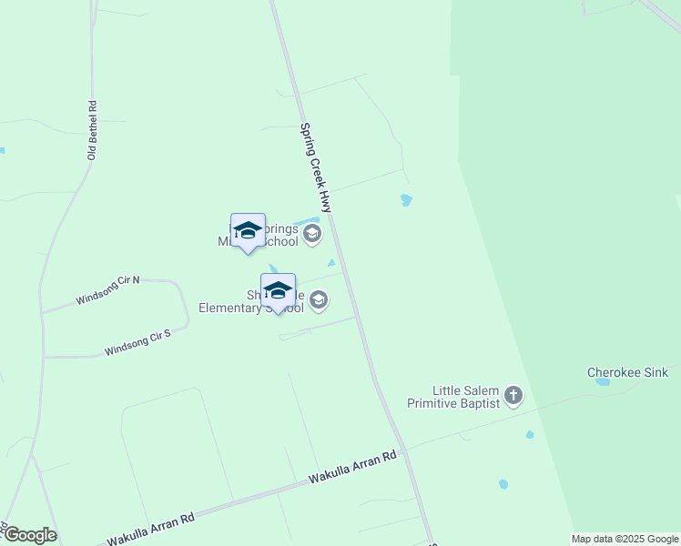 map of restaurants, bars, coffee shops, grocery stores, and more near 45 Warrior Way in Crawfordville