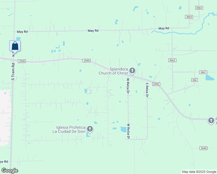 map of restaurants, bars, coffee shops, grocery stores, and more near 15440 O'Connor Drive in Splendora
