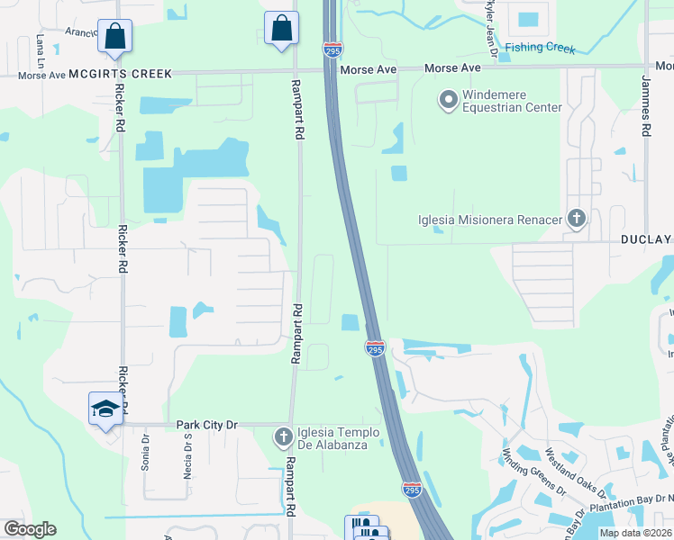 map of restaurants, bars, coffee shops, grocery stores, and more near West Beltway 295 in Jacksonville