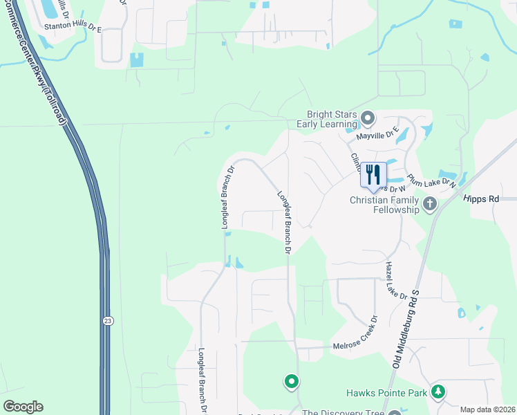 map of restaurants, bars, coffee shops, grocery stores, and more near 10148 Ramsey Falls Drive in Jacksonville