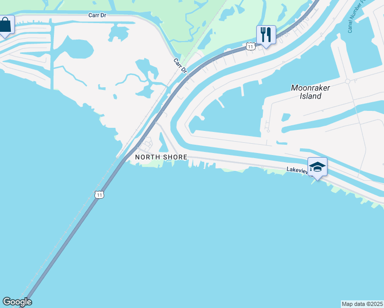 map of restaurants, bars, coffee shops, grocery stores, and more near 121 Lakeview Drive in Slidell