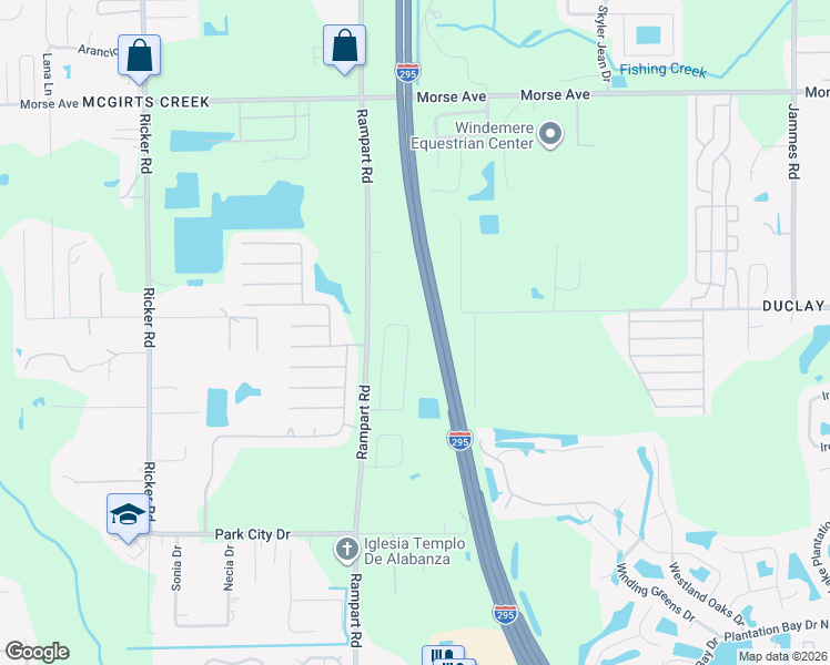 map of restaurants, bars, coffee shops, grocery stores, and more near West Beltway 295 in Jacksonville