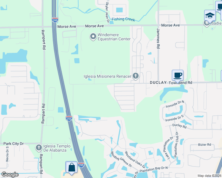 map of restaurants, bars, coffee shops, grocery stores, and more near 6776-1 Townsend Ap in Jacksonville