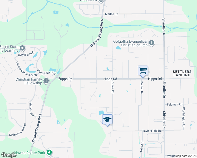 map of restaurants, bars, coffee shops, grocery stores, and more near 7101 Loves Drive in Jacksonville
