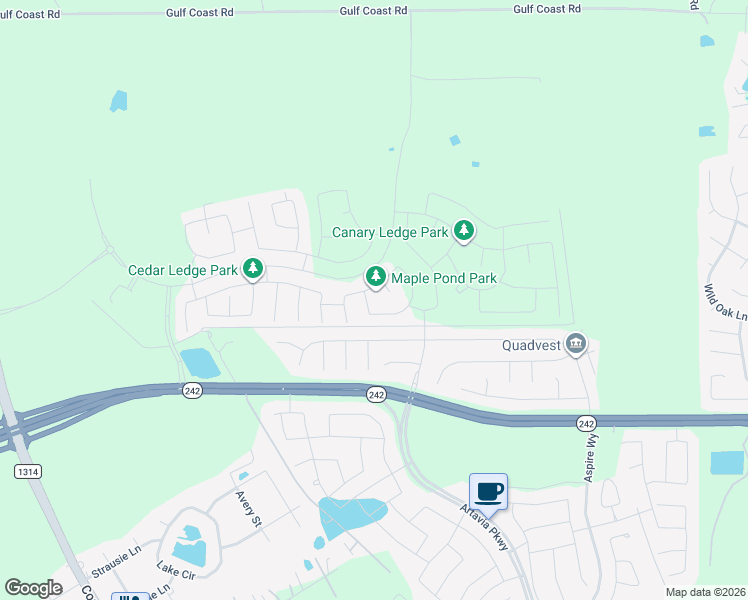 map of restaurants, bars, coffee shops, grocery stores, and more near 16165 Sun View Lane in Conroe
