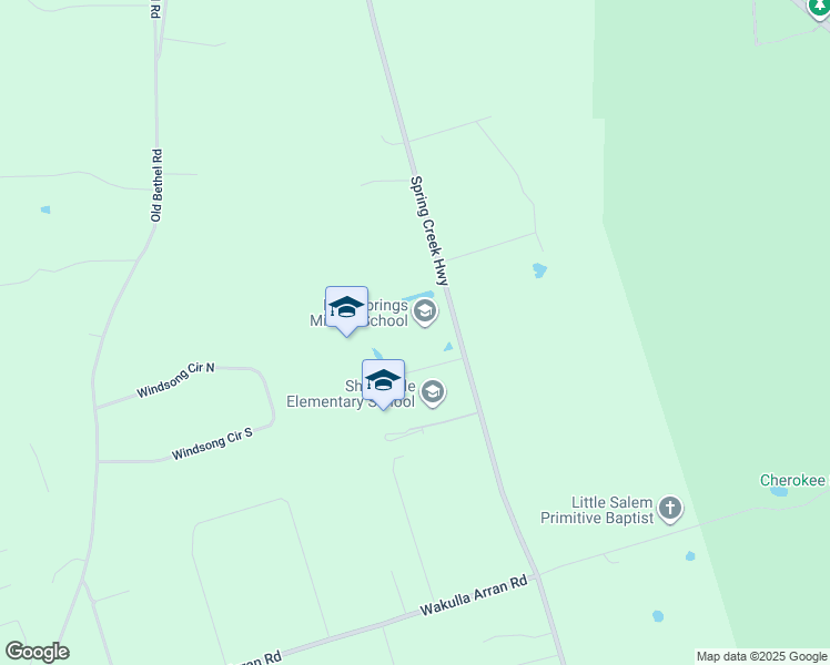 map of restaurants, bars, coffee shops, grocery stores, and more near 800 Spring Creek Highway in Crawfordville