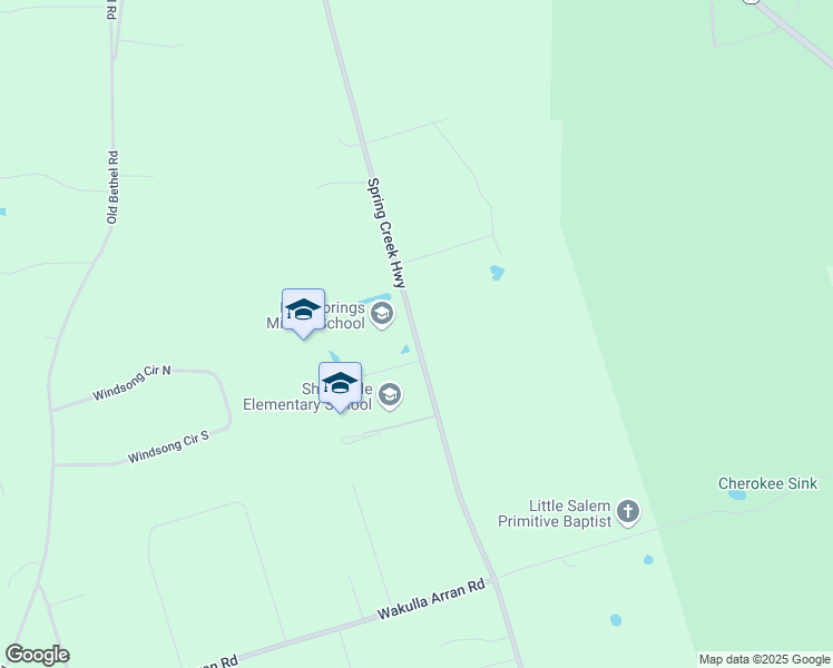 map of restaurants, bars, coffee shops, grocery stores, and more near 800 Spring Creek Highway in Crawfordville