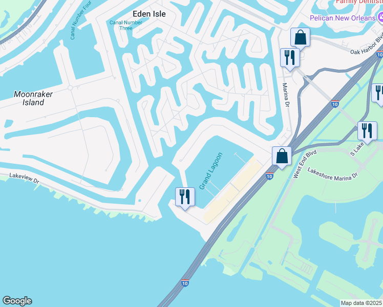 map of restaurants, bars, coffee shops, grocery stores, and more near 1415 Marina Drive in Slidell