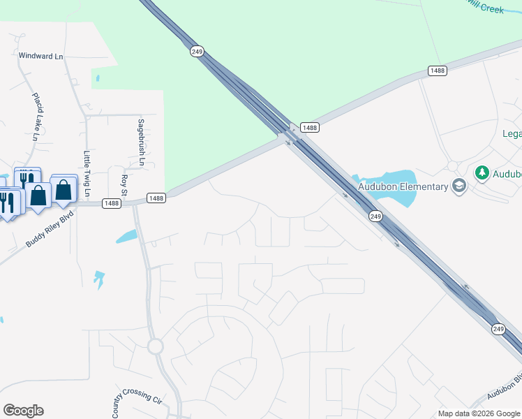 map of restaurants, bars, coffee shops, grocery stores, and more near 16815 Farm to Market Road 1488 in Magnolia