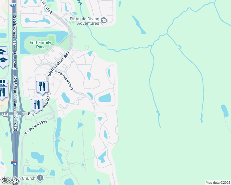 map of restaurants, bars, coffee shops, grocery stores, and more near 8733 Little Swift Circle in Jacksonville