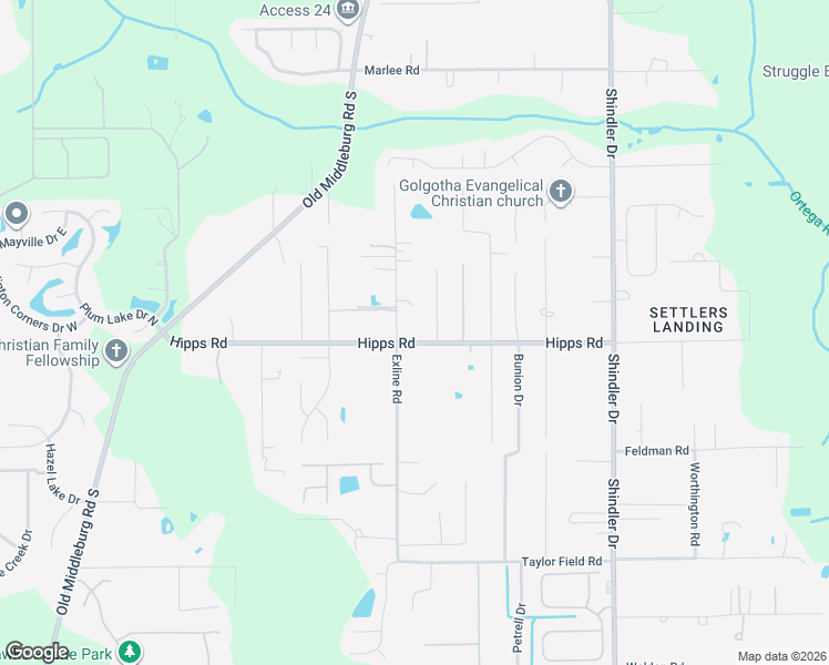 map of restaurants, bars, coffee shops, grocery stores, and more near 7050 Harrisburg Road in Jacksonville