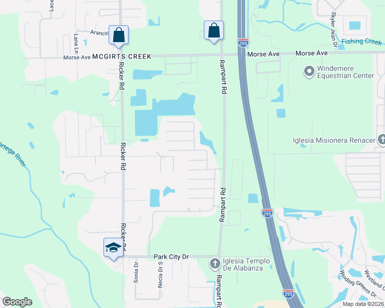 map of restaurants, bars, coffee shops, grocery stores, and more near 7330 High Bluff Road North in Jacksonville