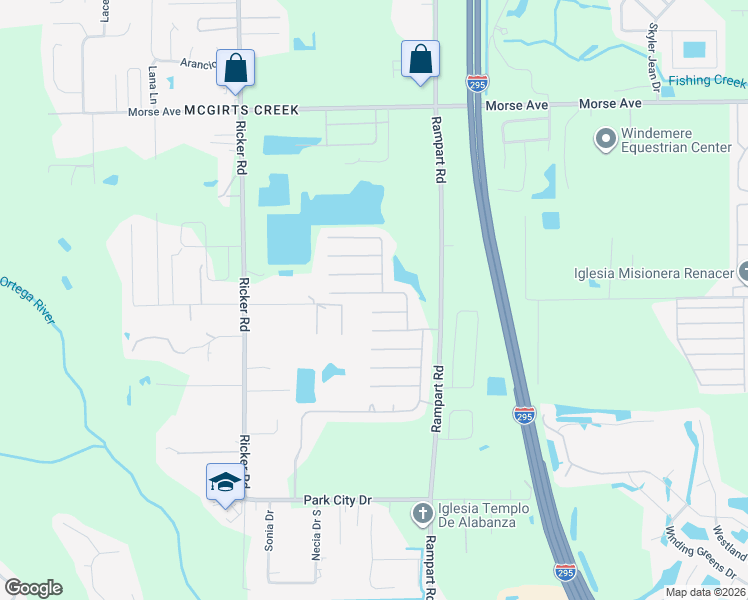 map of restaurants, bars, coffee shops, grocery stores, and more near 7330 High Bluff Road North in Jacksonville