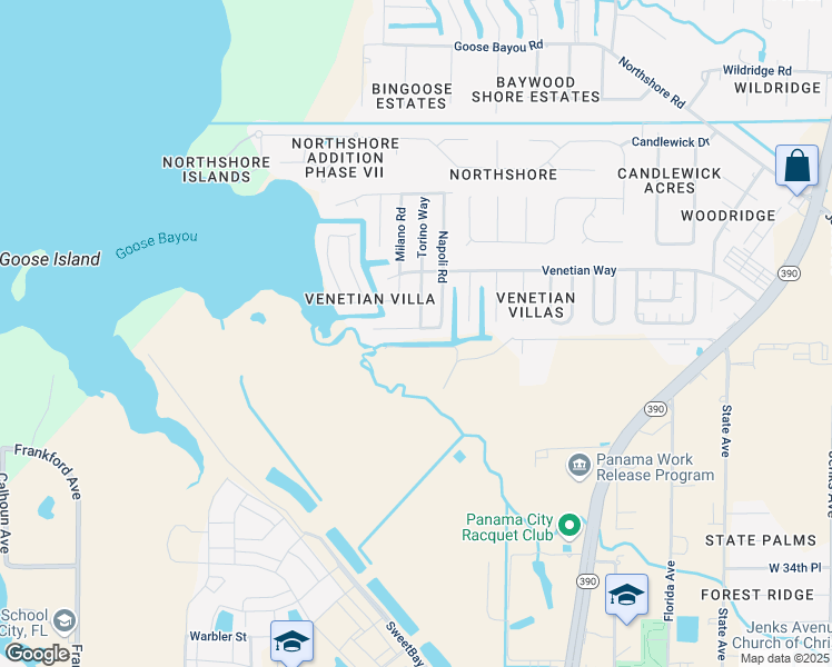 map of restaurants, bars, coffee shops, grocery stores, and more near 1202 Tuscany Road in Panama City