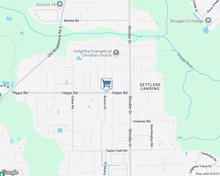 map of restaurants, bars, coffee shops, grocery stores, and more near 7060 Paul Howard Drive in Jacksonville