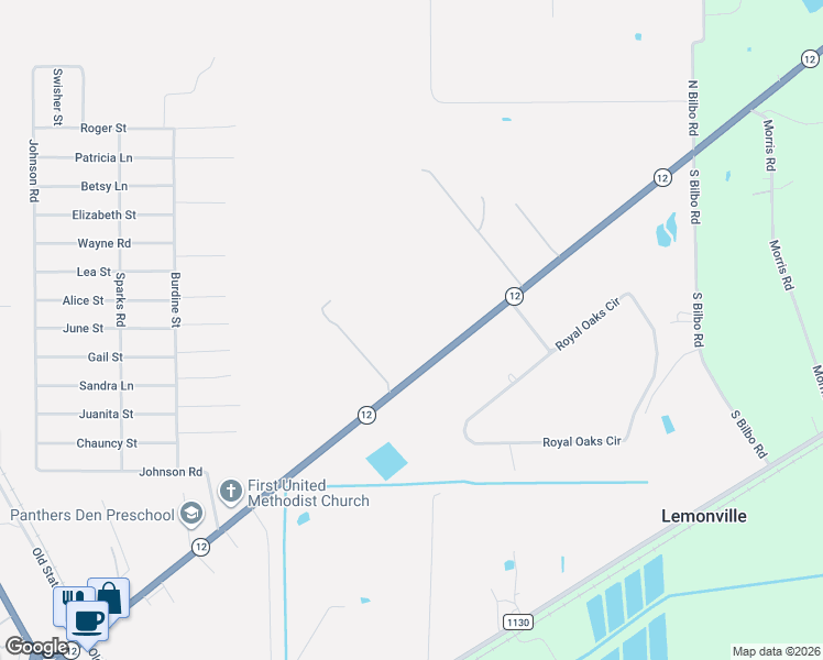 map of restaurants, bars, coffee shops, grocery stores, and more near 12818 Texas 12 in Orange