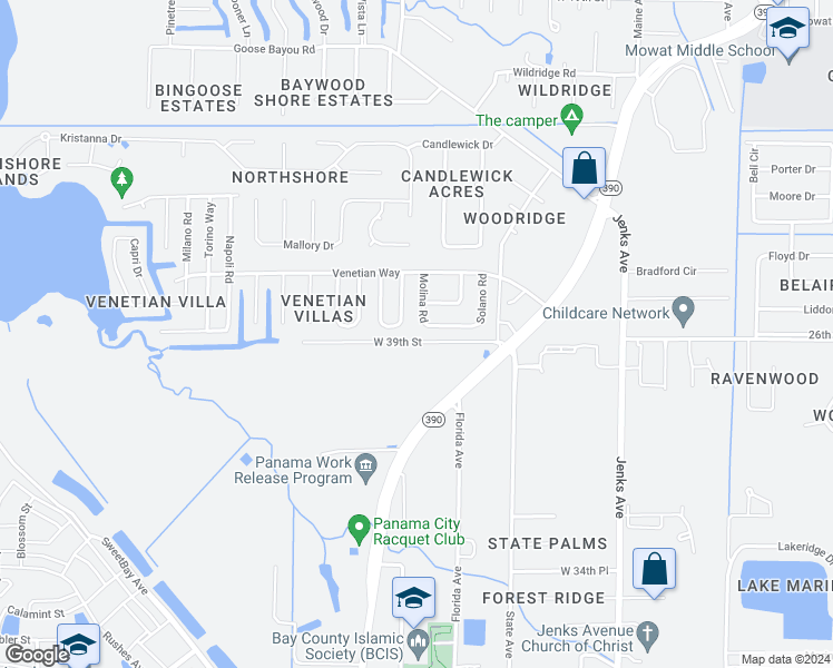 map of restaurants, bars, coffee shops, grocery stores, and more near 567 Palermo Road in Panama City